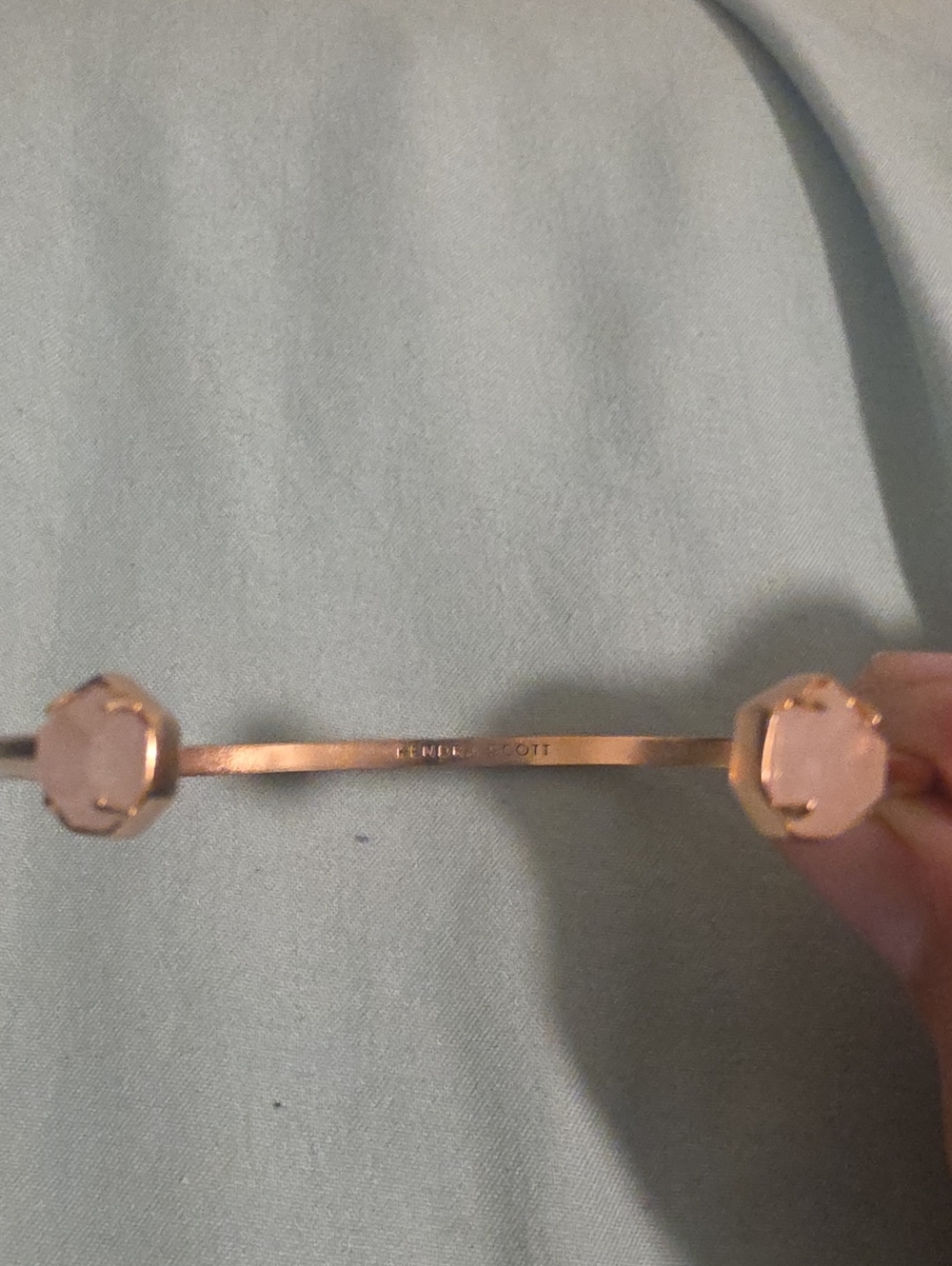Kendra Scott Rose Gold Open Cuff with Pale Pink Stones